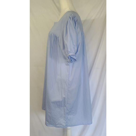 Mi Golondrina Womens Puff Sleeve Cotton Light Blue Dress XL - Picture 4 of 6